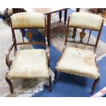 A pair of Edwardian inlaid mahogany drawing room chairs.