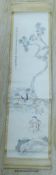 An early 20th century Chinese scroll painting on paper and scholar and boy