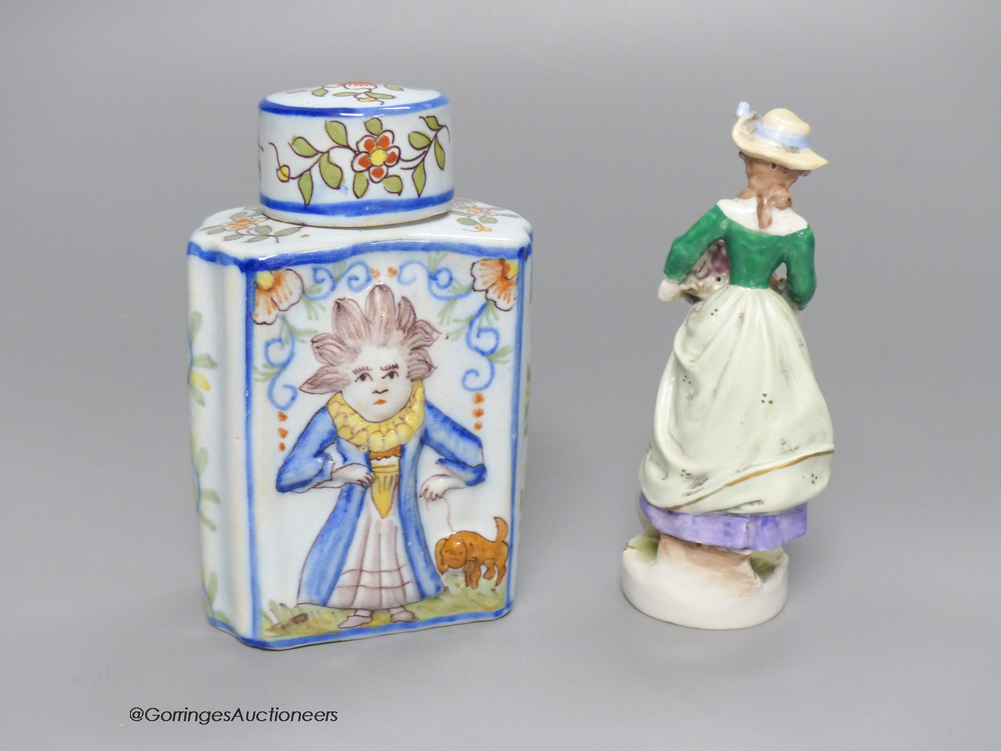 A French Faience tea caddy, casket, and other continental ceramics - Image 8 of 8