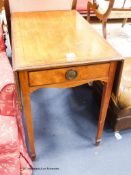 A George III rosewood banded satinwood Pembroke table, width 76cm, depth 49cm, height 71cm