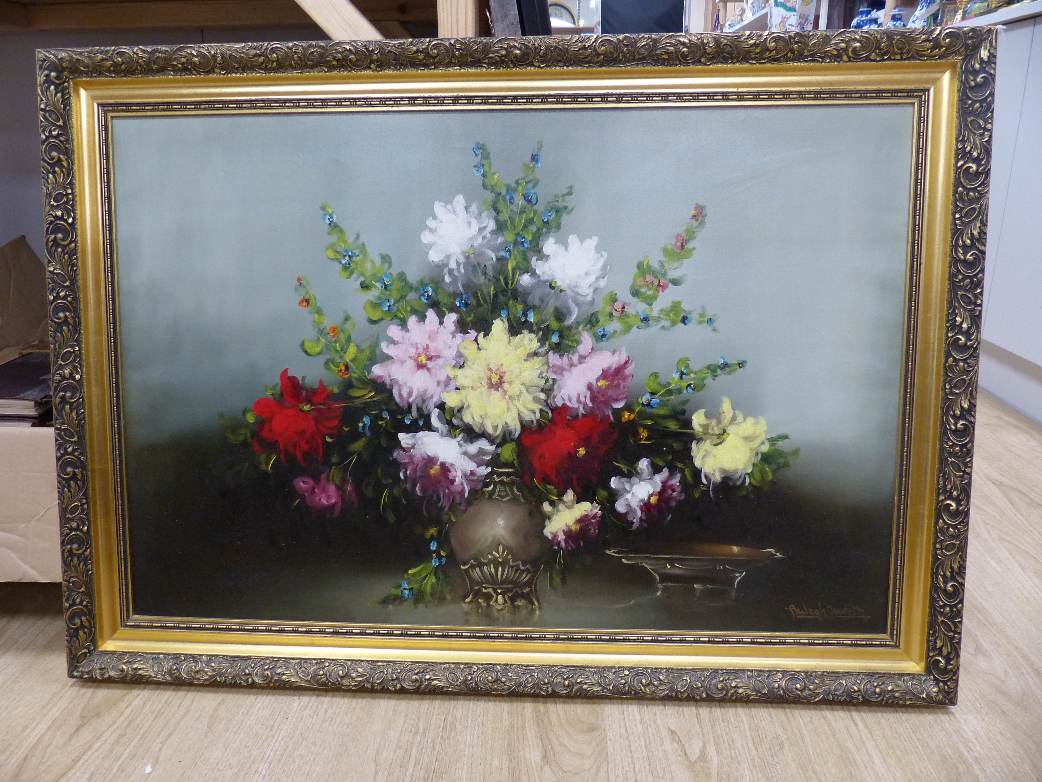 Bulogh Judith?, oil on canvas, Still life of a vase of flowers, signed, 90 x 60cm - Image 2 of 4