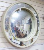 A Julian Chichester marginal plate convex wall mirror. D-102cm.