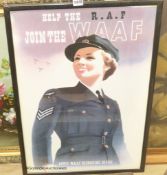 An Abram Games RAF recruitment poster Help RAF, join the WAAF, 70 x 47cm