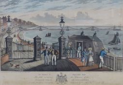 J. Bruce (19thC), coloured aquatint, The Chain Pier, Brighton, overall 28 x 40cm