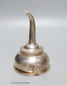 A George III silver wine funnel, Charles Aldridge, London 1794, 12.5cm, 101 grams.