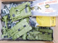 A collection of boxed Dinky military jeeps, cars and guns, etc., Model number is 697, 692 x 2, 623,