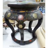 A Chinese lacquer and cloisonne enamel inset stand, height 51cm