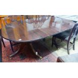 A mahogany two-pedestal dining table (one additional leaf) 186cm extended, width 114cm, height 71cm