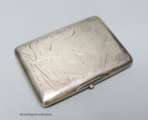 An early 20th century Russian 84 zolotnik cigarette case, presented to V.P. Nikolaev (in command of
