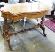 A Victorian pollard oak folding card table of rectangular serpentine form (faded) W-108, D-58, H-