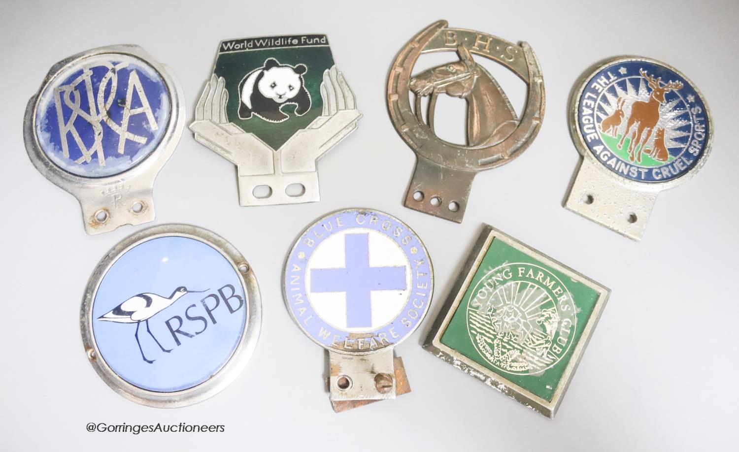 Seven various animal related car badges - Image 2 of 2
