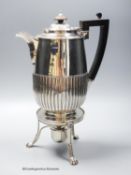 A George III demi fluted silver biggin pot, Burwash & Sibley, London, 1810, on a later matches
