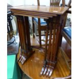 A quartetto of Edwardian rectangular mahogany tea tables, W.54cm D.28cm H.77cm