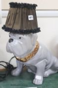 Abigail Ahearn. A ceramic bulldog lamp, overall height 44cm