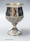 A George III silver goblet, embossed with band of oak leaves, Joseph Angell I, London, 1817, 14.
