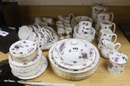 A Hammersley 'Violet' pattern fine bone china part tea service