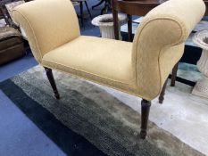 A Regency mahogany window seat. W-110, D-46, H-78cm.