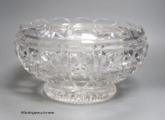 A 19th century heavy cut glass bowl, possibly Irish, diameter 31cm