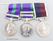Trio of medals to N4021907, Corporal R J Galloway, RAF comprising GVI GSM with Malaya clasp, QEII