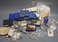 A quantity of assorted jewellery parts and spares etc.