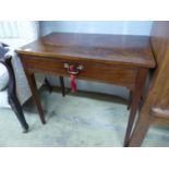 A George III rectangular mahogany side table, W.80cm D.49cm H.72cm