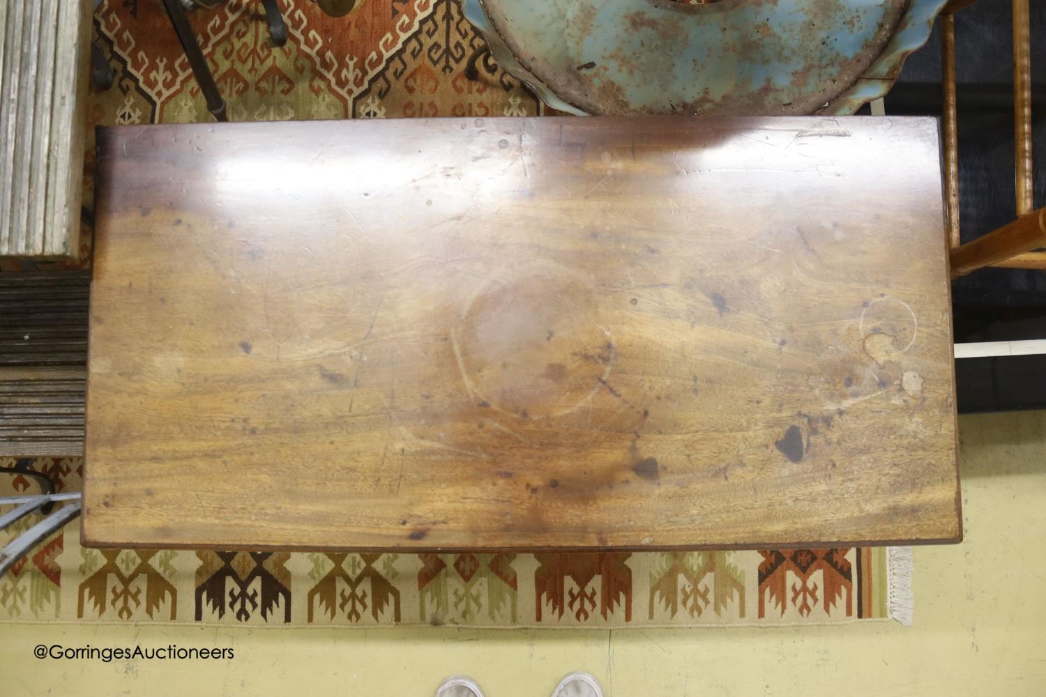 A George III rectangular mahogany folding tea table, width 87cm, depth 43cm, height 72cm - Image 2 of 2