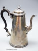 A George V 18th century style silver coffee pot, Henry Stratford Ltd, Sheffield, 1910, height 22.