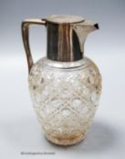 A George V silver mounted cut glass claret jug, Goldsmiths & Silversmiths Co Ltd, London, 1914,