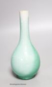 A Chinese green crackle glazed bottle vase, height 19cm