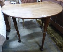 A George III mahogany oval pad foot dining table W 100 extended D 98 H 72 cms