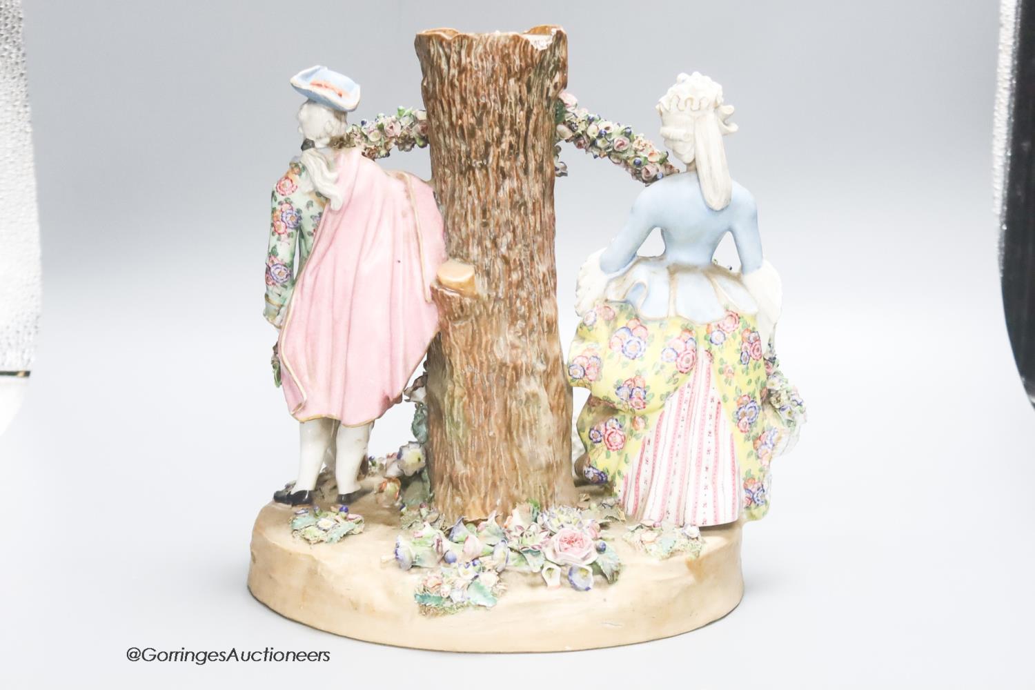 A 19th century French Meissen style figural bocage group - Image 3 of 4