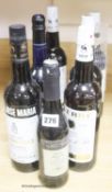 Six assorted sherries including Don Jose Maria Very Old Oloroso, Amontillado, Manzanilla etc. and