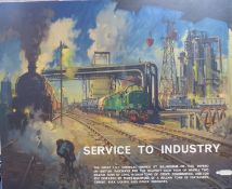 Terence Cuneo (1907-1996), colour print. 'British Railways, Service to Industry', 97 x 122cm,