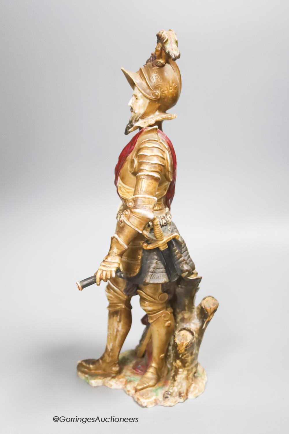 A Rudolstadt porcelain figure of a knight, height 39cm - Image 2 of 5