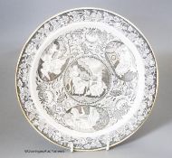 An early 19th century pearlware plate, transfer-printed with Lord Nelson subjects, diameter 21cm