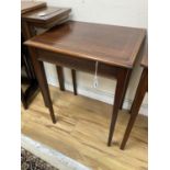 An Edwardian rectangular mahogany occasional table. W-57, D-47, H-73cm.