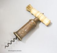 A Thomason type patent double helix corkscrew, length 18cm