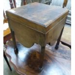 A George III mahogany commode, with shaped apron, on squared legs, W.38cm D.38cm H.49cm (altered)