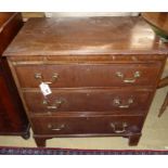 A George III style mahogany chest of drawers, width 70cm, depth 44cm, height 75cm