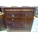 A Victorian mahogany chest, width 122cm, depth 54cm, height 122cm