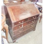 A George III mahogany bureau, width 91cm, depth 56cm, height 101cm