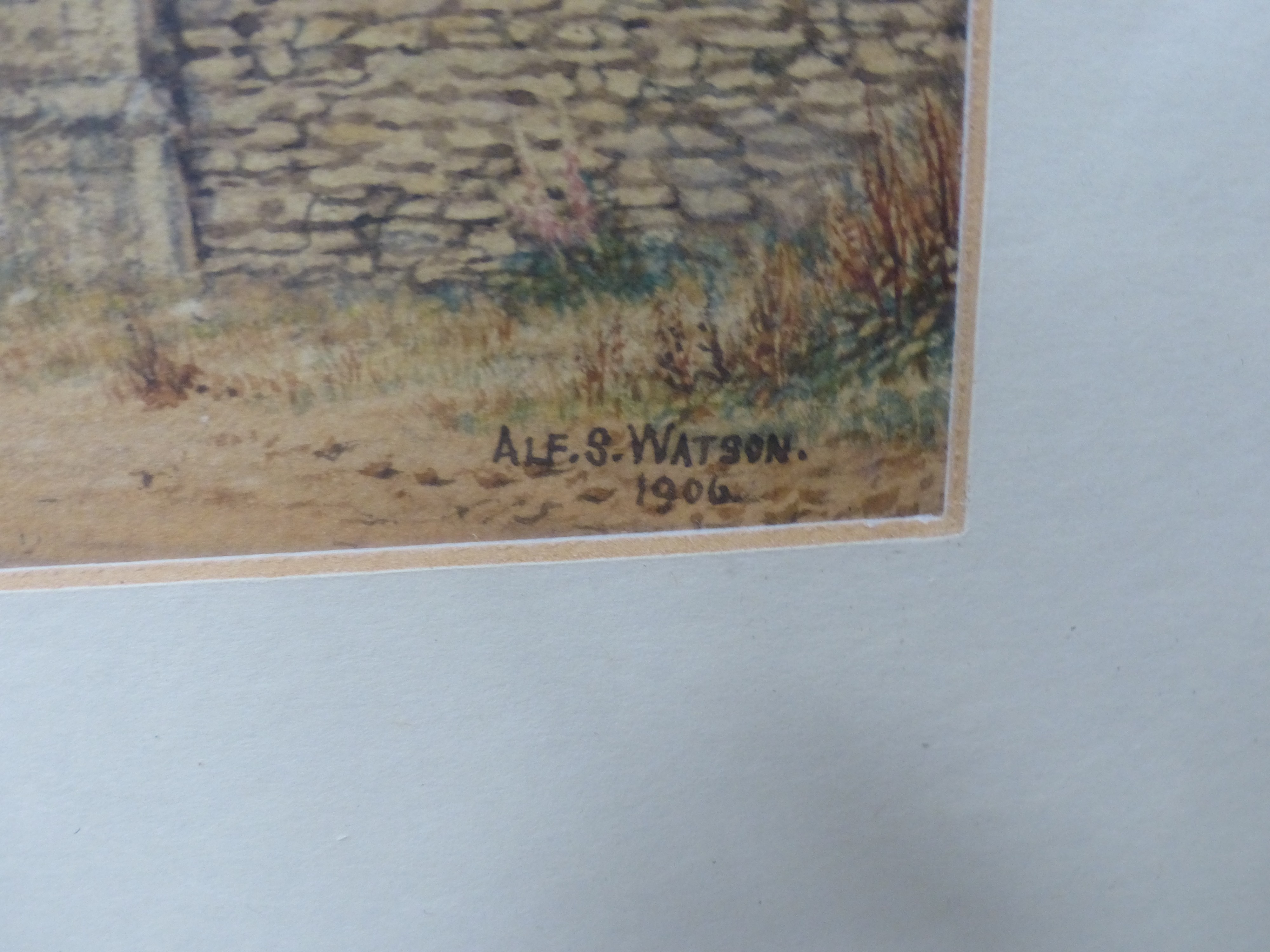 Alfred Sale Watson (1863-), watercolour, ' The little gardener' signed and dated, 34 x 24cm - Image 3 of 4