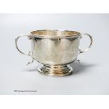 A late Victorian Scottish silver two handled bowl, Hamilton & Inches, Edinburgh, 1900, height 74mm,
