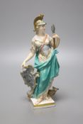 A 19th century Meissen figure of Minerva, height 22cm