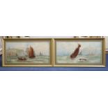 Joseph Eaman (1853-1907)Scarborough Harbourpair of oils on canvassigned29 x 60cm.