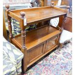 A late Victorian walnut buffet, length 104cm, depth 42cm, height 110cm