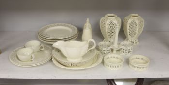 A collection of creamware, circa 1800, Staffordshire and Yorkshire comprising three pairs of