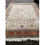 An Isphahan ivory ground carpet, 420 x 302cm
