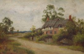 Walter Wallor Caffyn (1845-1898), oil on board, Cottage near Rye, inscribed verso and dated 1898,