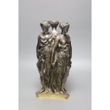 After the Antique. A silvered bronze of The Three Graces, height 36cm